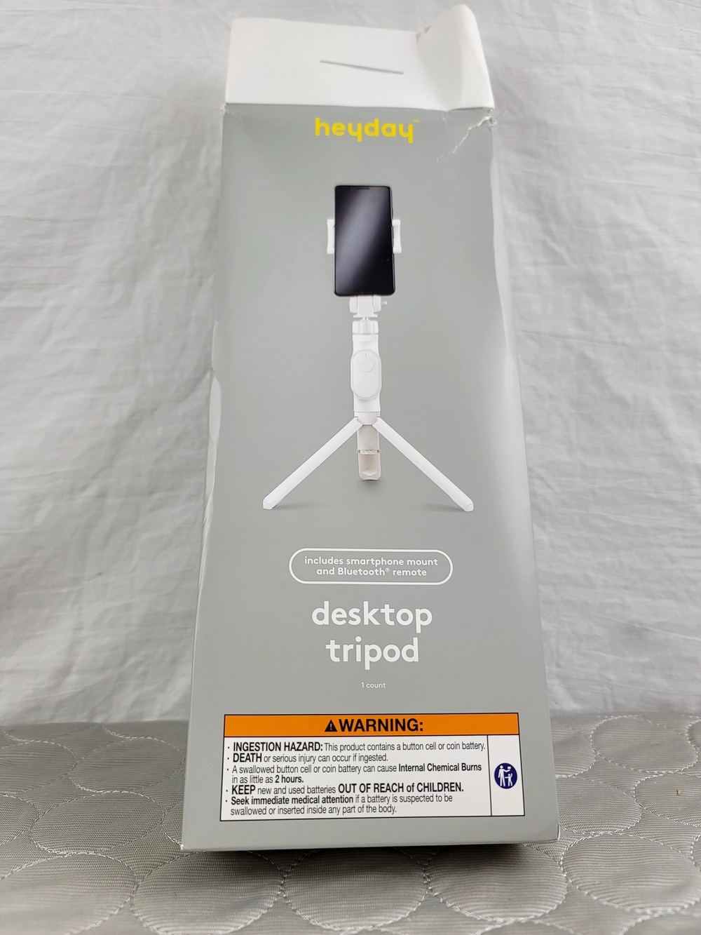 heyday White Desktop Tripod with Smartphone Mount and Remote
